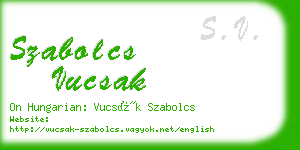 szabolcs vucsak business card